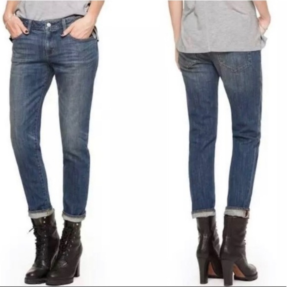 Paper Denim & Cloth Cropped Cuffed Blue Denim Jean